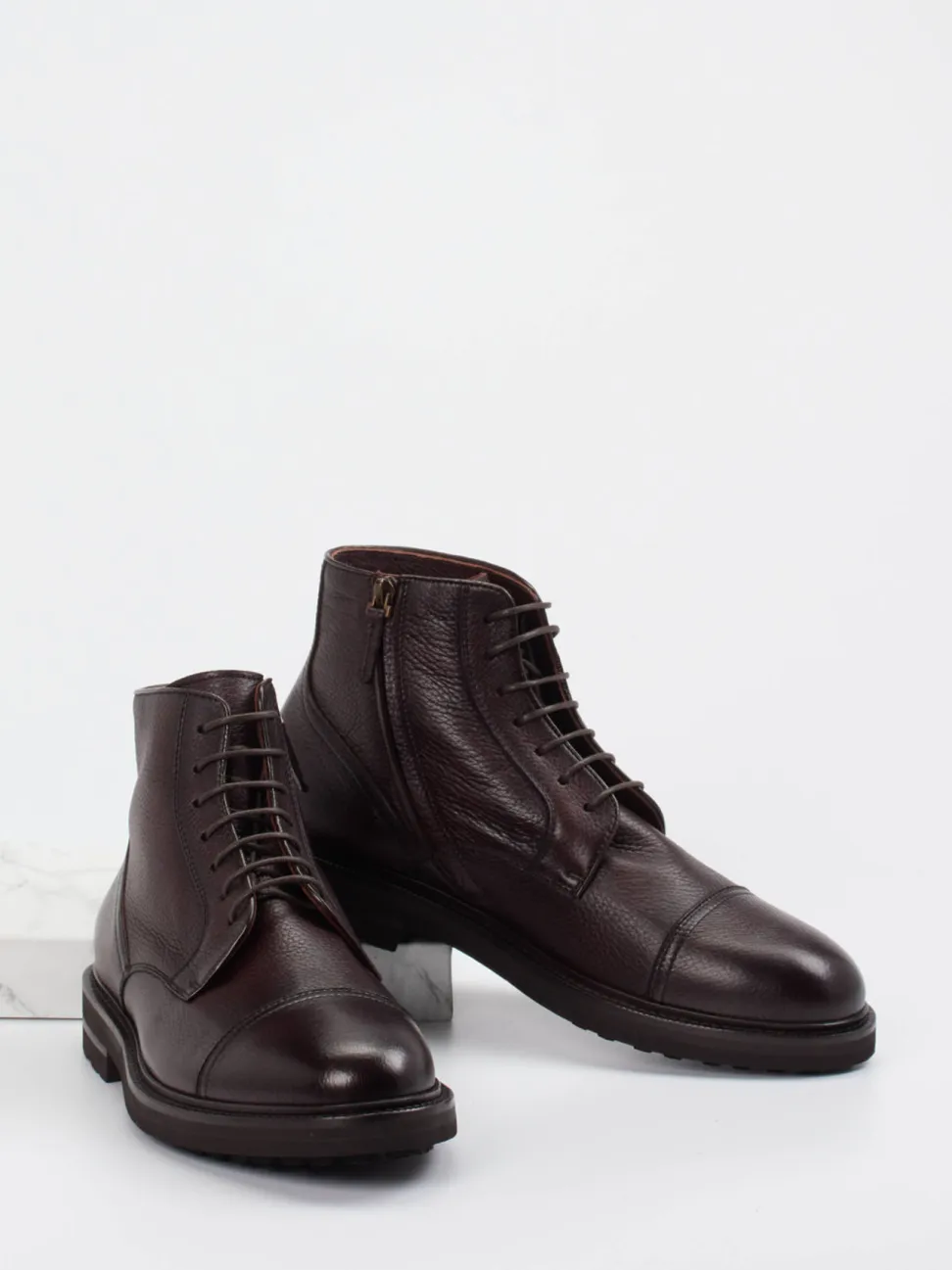Henderson – Herren-Schnürboots aus Hirschleder Dunkelbraun