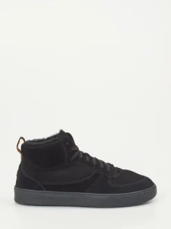 Henderson – High-Top Sneaker aus Veloursleder schwarz