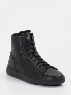 Henderson – High-Top-Sneaker aus Hirschleder schwarz