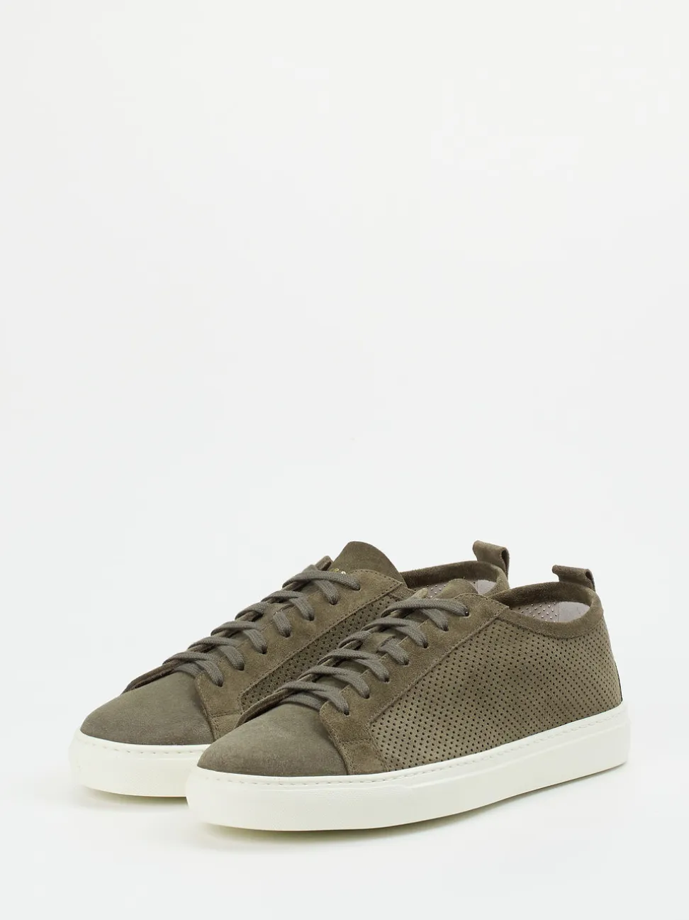 Henderson – Low-Top Sneaker aus Veloursleder Olivgrün