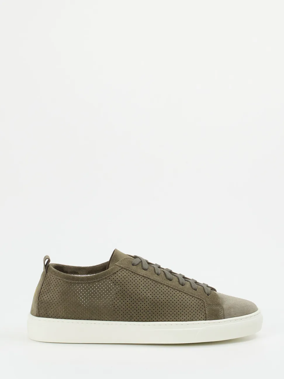 Henderson – Low-Top Sneaker aus Veloursleder Olivgrün