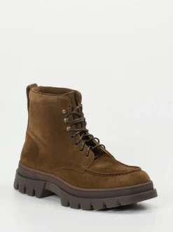Henderson – Schnürboots aus Veloursleder braun