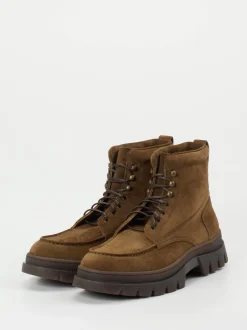 Henderson – Schnürboots aus Veloursleder braun