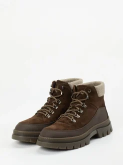 Henderson – Schnürboots aus Veloursleder schokobraun