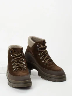 Henderson – Schnürboots aus Veloursleder schokobraun