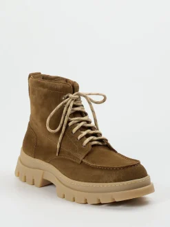 Henderson – Schnürboots aus Veloursleder cognac