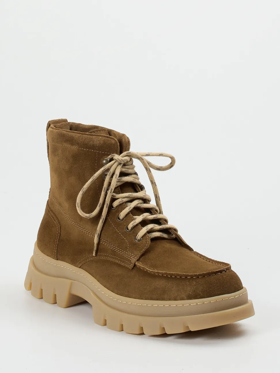 Henderson – Schnürboots aus Veloursleder cognac