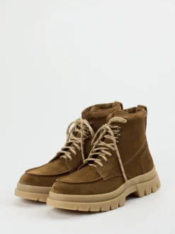 Henderson – Schnürboots aus Veloursleder cognac