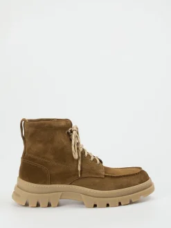 Henderson – Schnürboots aus Veloursleder cognac