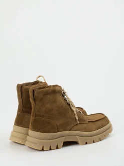 Henderson – Schnürboots aus Veloursleder cognac