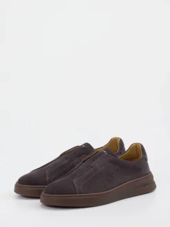 Henderson – Slip-On Sneaker aus Veloursleder braun