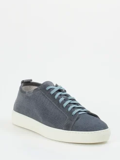 Henderson – Sneaker aus Veloursleder stahlblau
