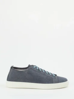 Henderson – Sneaker aus Veloursleder stahlblau