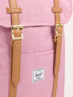 Herschel – Rolltop-Rucksack aus Textil in Altrosa