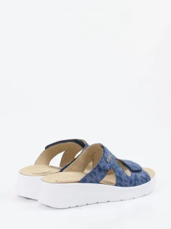 Hickersberger – Komfort-Pantolette aus geprägtem Leder blau