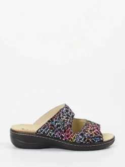 Hickersberger – Komfort-Pantolette aus geprägtem Leder Multicolor