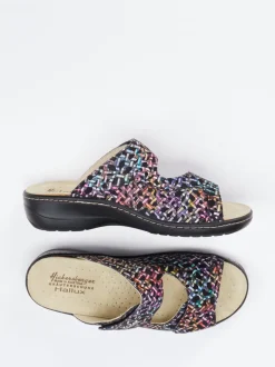 Hickersberger – Komfort-Pantolette aus geprägtem Leder Multicolor