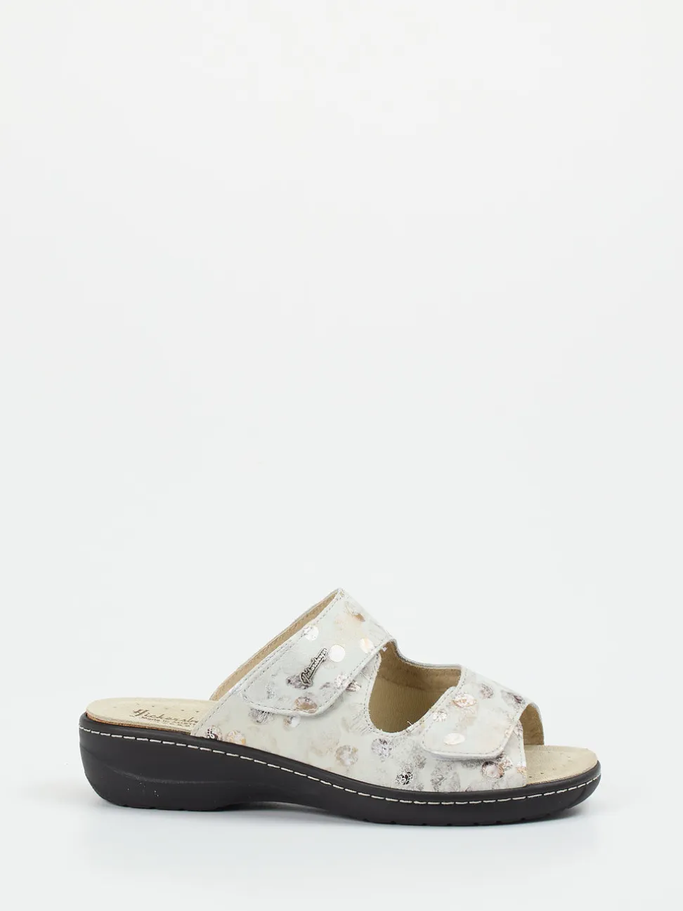 Hickersberger – Komfort-Pantolette aus geprägtem Leder beige