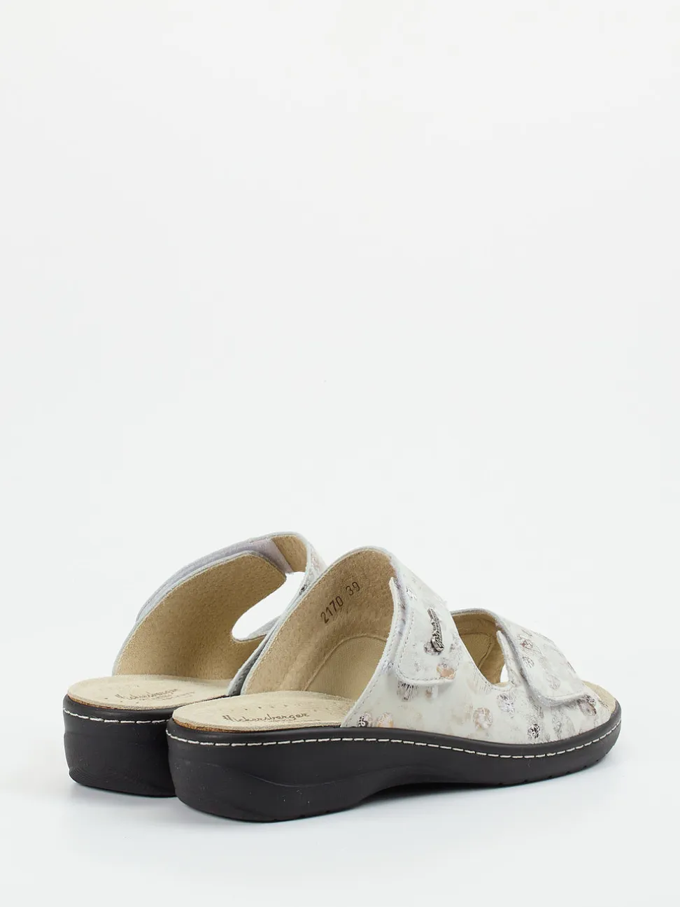 Hickersberger – Komfort-Pantolette aus geprägtem Leder beige