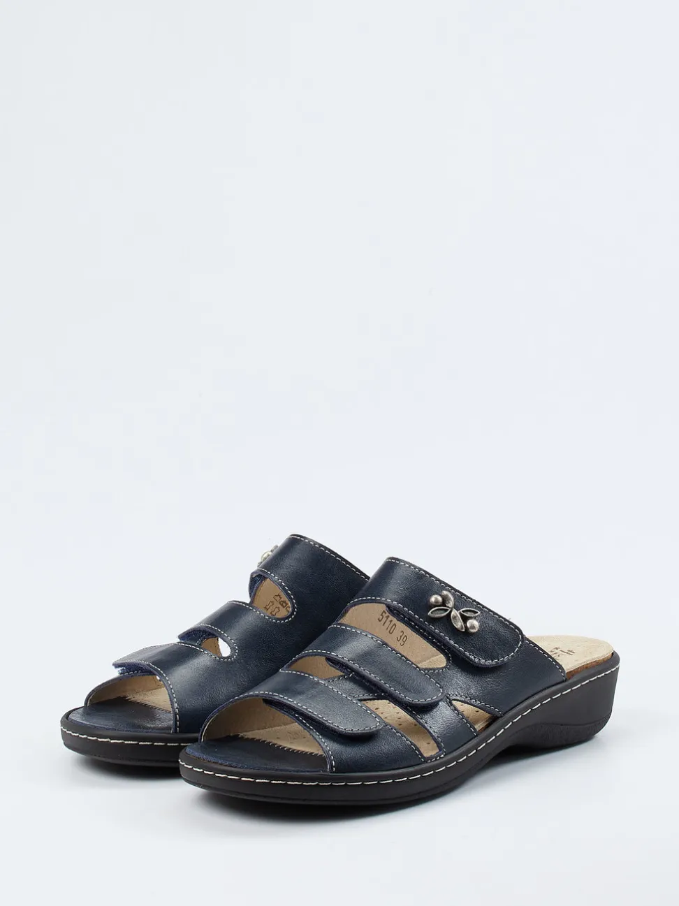 Hickersberger – Komfort-Pantoletten aus Kalbleder Blau
