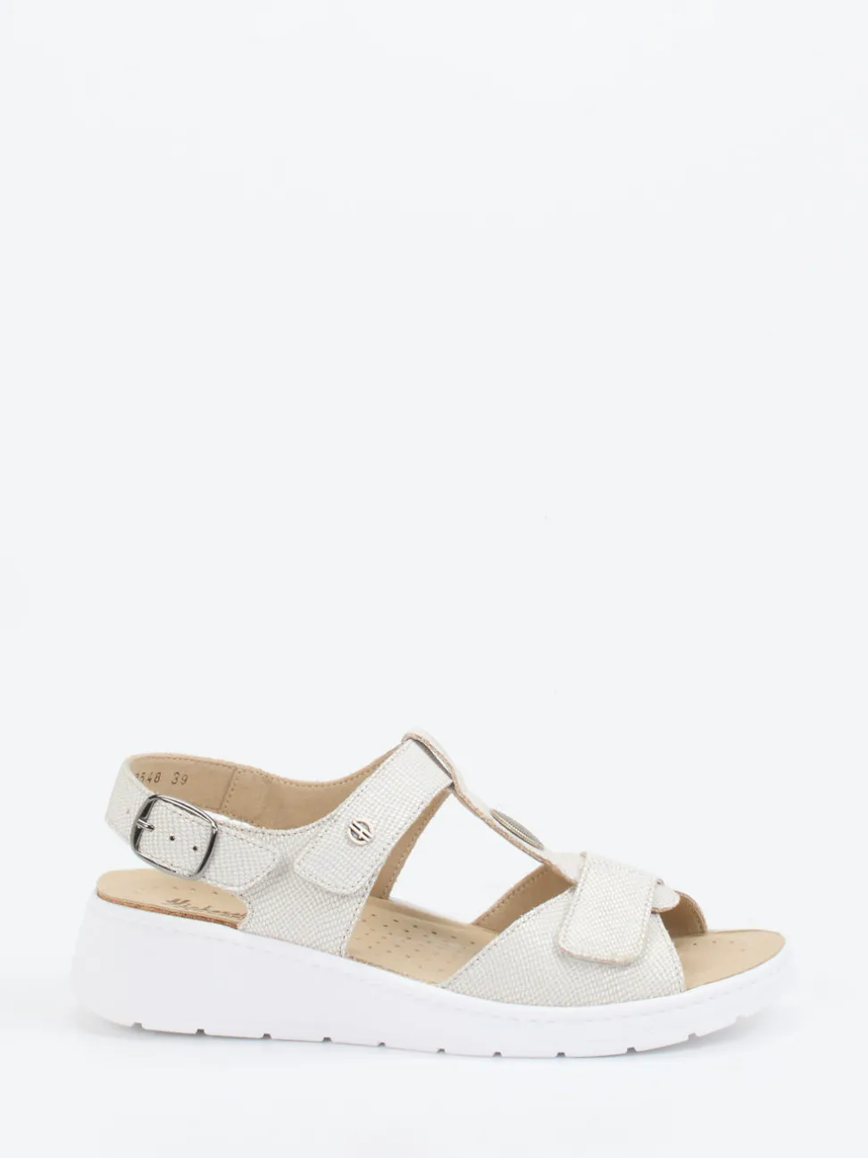 Hickersberger – Komfortsandale aus geprägtem Leder Beige