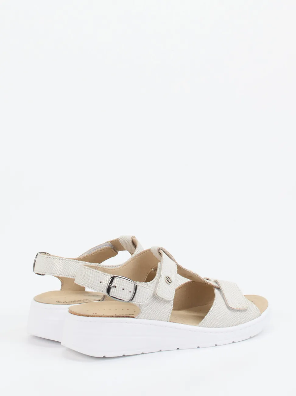 Hickersberger – Komfortsandale aus geprägtem Leder Beige