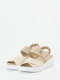 Hickersberger – Komfortsandale aus Textil in Beige