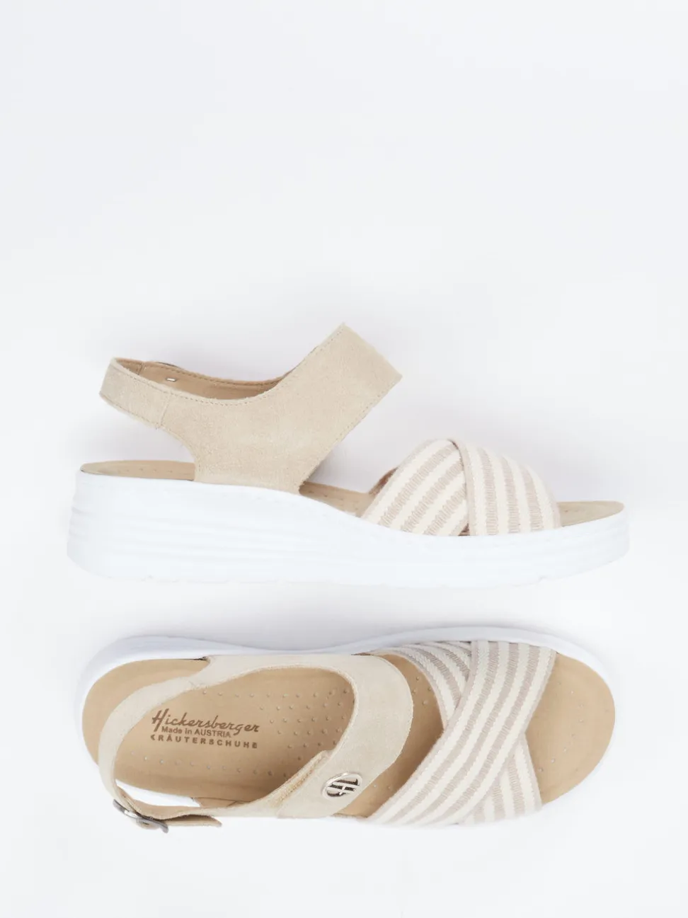 Hickersberger – Komfortsandale aus Textil in Beige