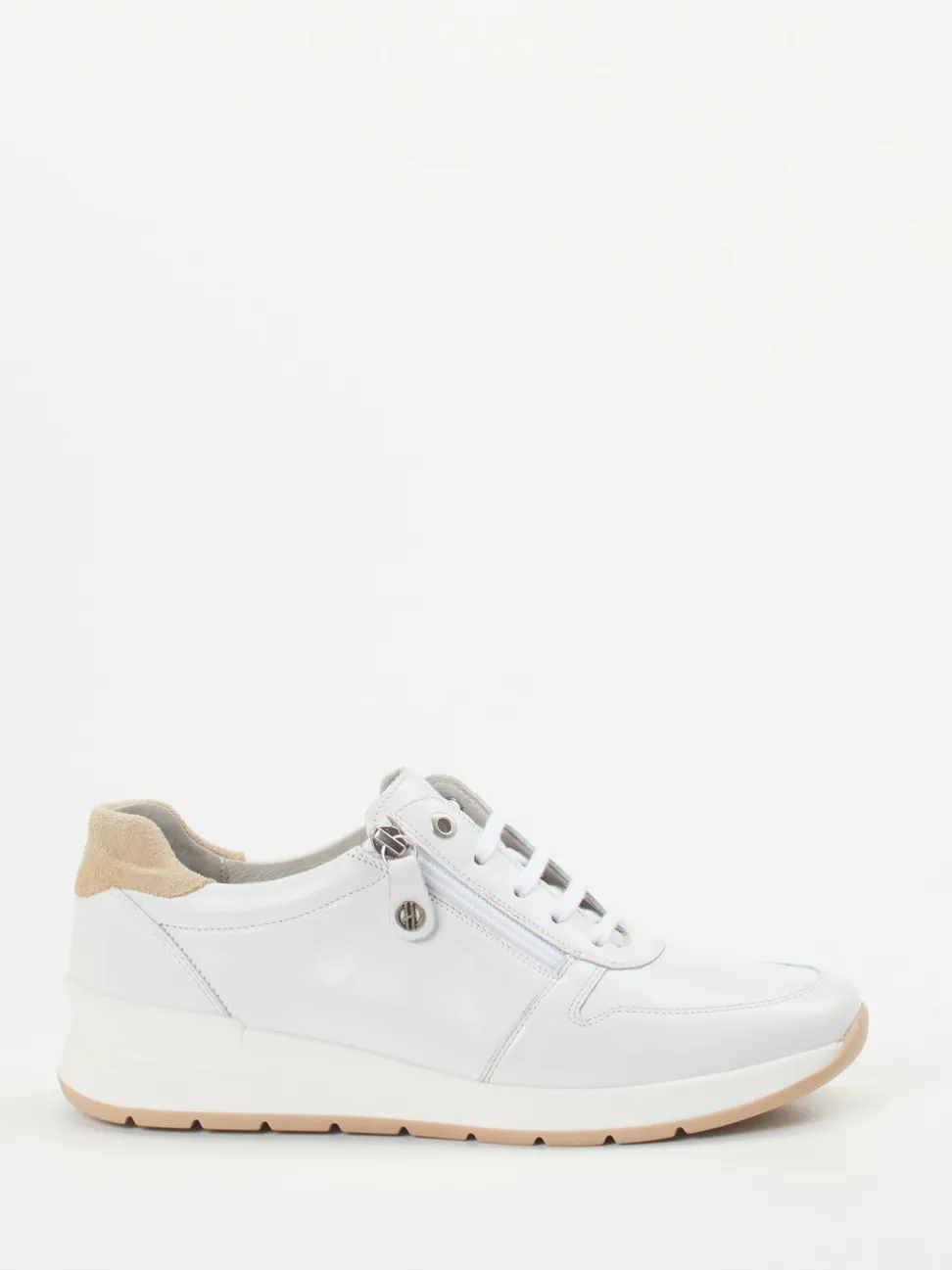 Hickersberger – Komfort-Sneaker aus Stretchleder weiß