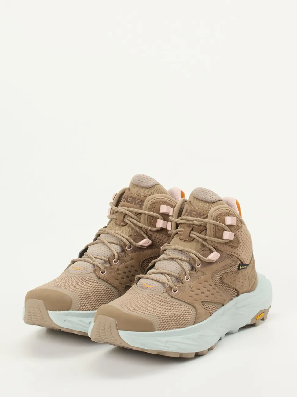 HOKA – Wanderschuhe aus Mesh und Nubukleder Beige