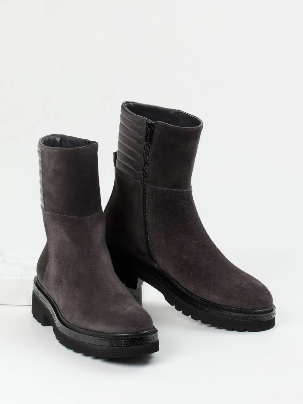 Homers – Ankle Boots aus Veloursleder Anthrazit