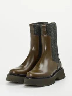 Homers – Chelsea Boots aus Kalbleder in Olivgrün