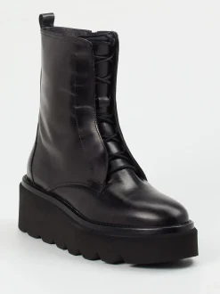 Homers – Plateau-Stiefelette aus Kalbleder schwarz