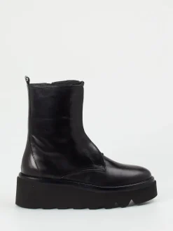 Homers – Plateau-Stiefelette aus Kalbleder schwarz