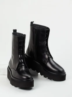 Homers – Plateau-Stiefelette aus Kalbleder schwarz