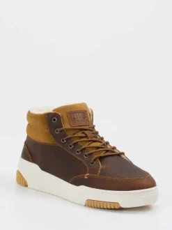 HUB – High-Top Sneaker aus Kalbleder braun