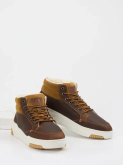 HUB – High-Top Sneaker aus Kalbleder braun