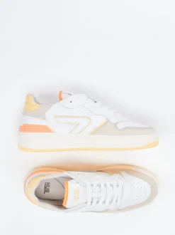 HUB – Low-Top Sneaker aus Kalbleder Weiß Pastell