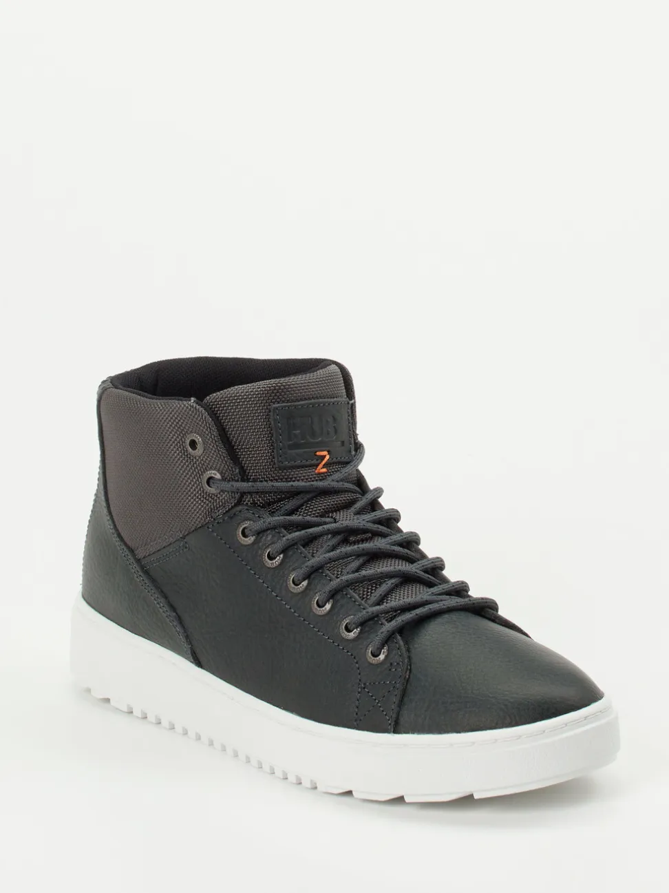HUB – Mid-Top Sneaker aus Fettleder anthrazit