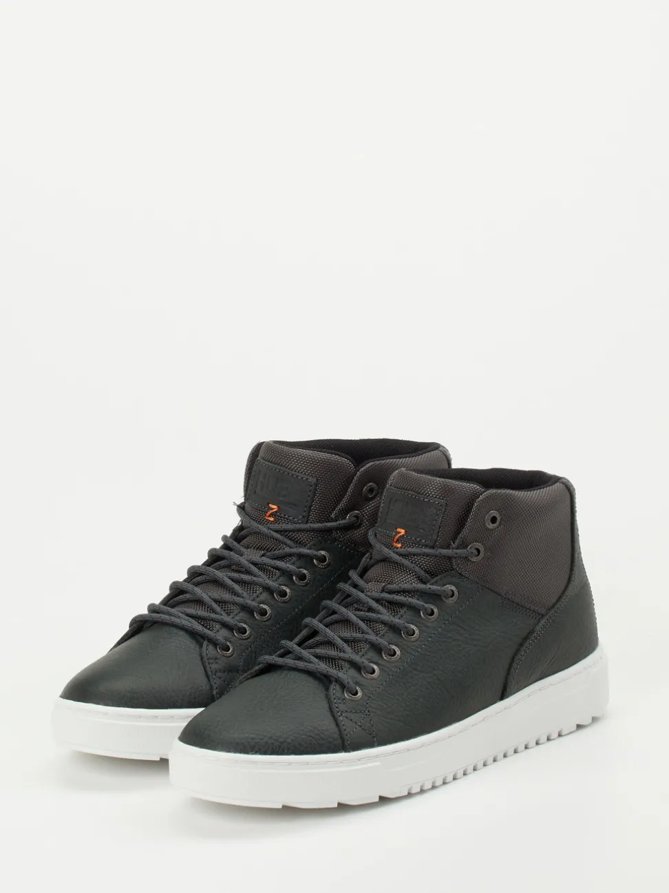 HUB – Mid-Top Sneaker aus Fettleder anthrazit