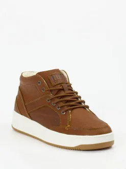 HUB – Mid-Top Sneaker aus Fettleder braun