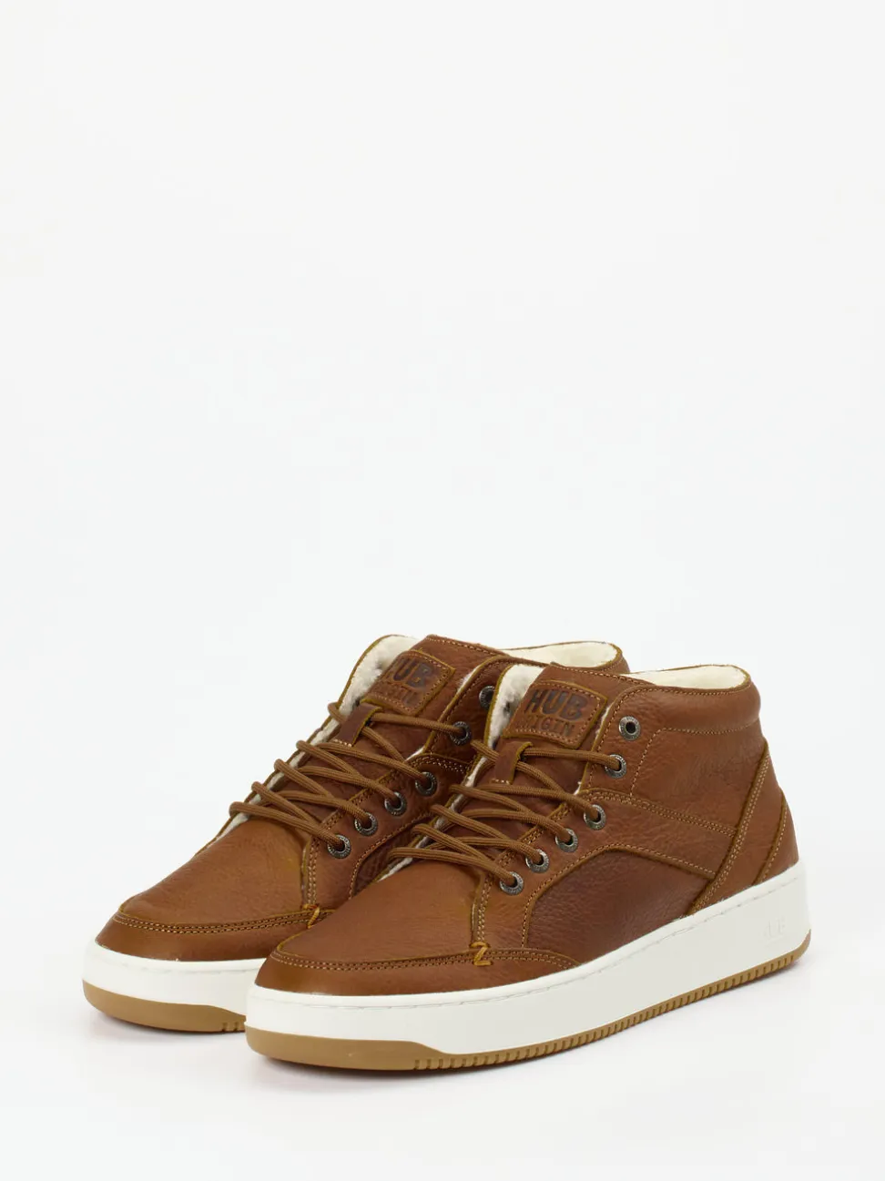 HUB – Mid-Top Sneaker aus Fettleder braun