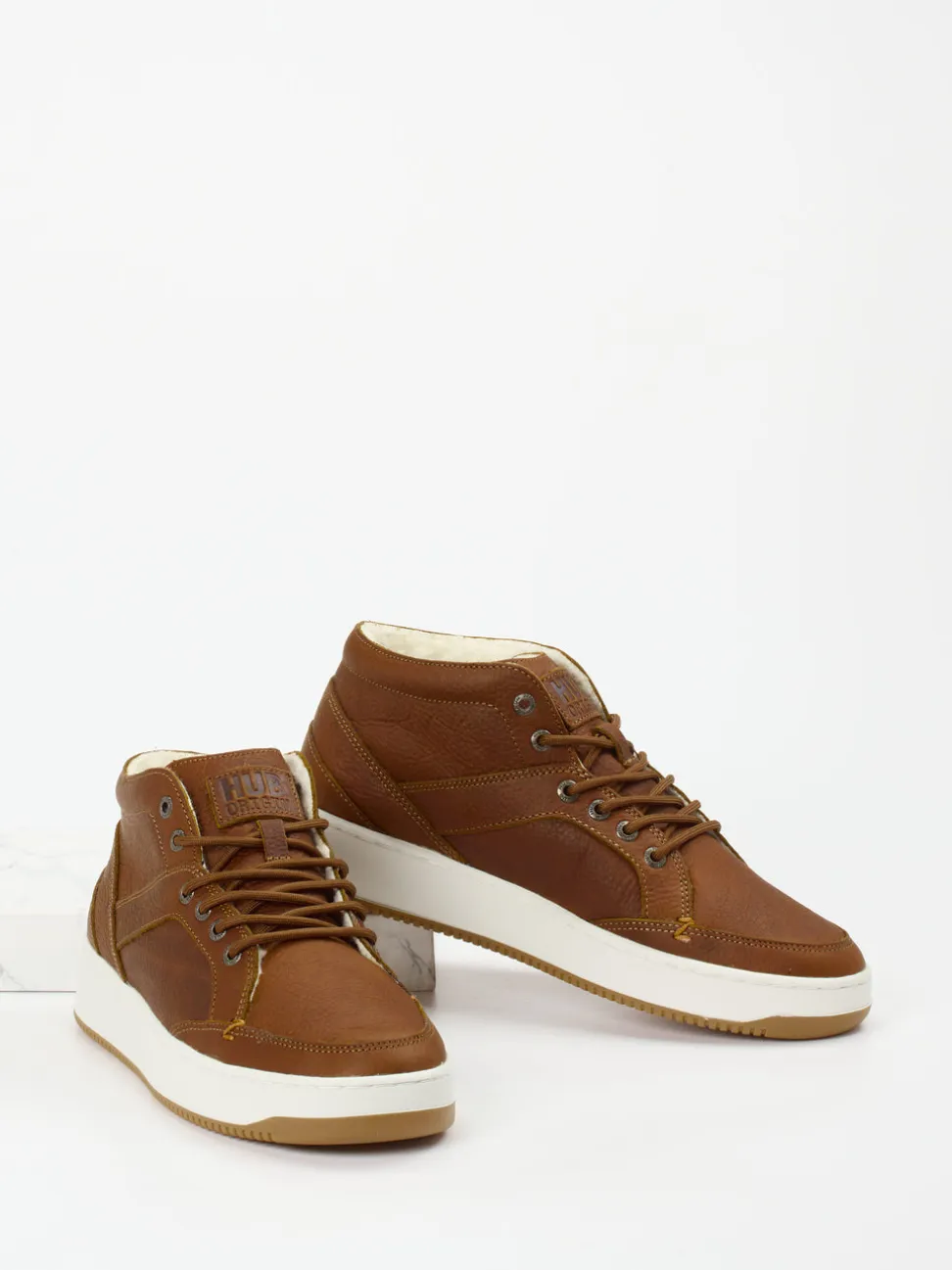 HUB – Mid-Top Sneaker aus Fettleder braun