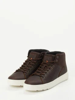 HUB – Mid-Top Sneaker aus Fettleder braun