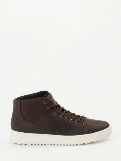 HUB – Mid-Top Sneaker aus Fettleder braun