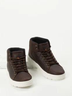 HUB – Mid-Top Sneaker aus Fettleder braun