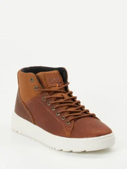 HUB – Mid-Top Sneaker aus Fettleder braun