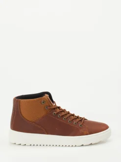 HUB – Mid-Top Sneaker aus Fettleder braun