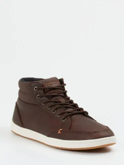 HUB – Mid-Top Sneaker aus Fettleder dunkelbraun
