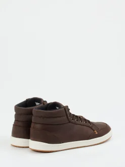 HUB – Mid-Top Sneaker aus Fettleder dunkelbraun